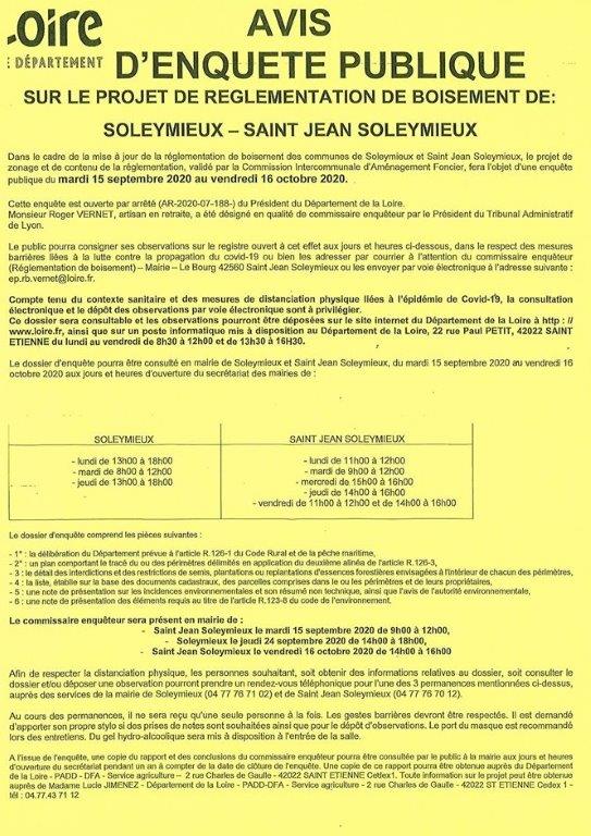 Enquête publique : boisement